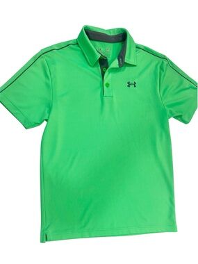 Under Armour Bright Green Men's Athletic Polo with Dark Gray Trim